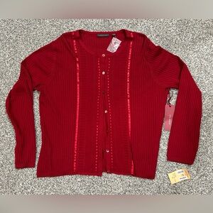 Women's Red Sweater Cardigan XL by Amber Sun